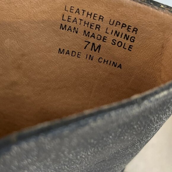 Gee WaWa Anthropology Black Distressed Leather Moto Knee Boots Sz 7 - Picture 6 of 11